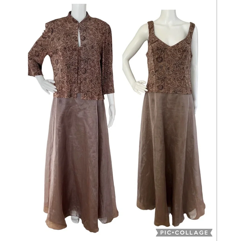 sachin and babi light blue dress Alex Evenings Two-Piece Set Sleeveless Dress and Glitter Jacket with Flaw
